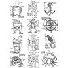 Tim Holtz Cling Stamps - Mini Blueprints #9 -Pink Ink Designs Shop 0001783822