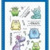 Whimsy Stamps - Monster Cuties Clear Stamps -Pink Ink Designs Shop Monster Cuties display 600x600