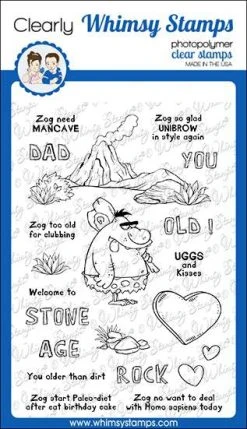 Whimsy Stamps - Caveman Zog Clear Stamps