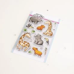 Heffy Doodle Two By Two Safari Animals Clear Stamps