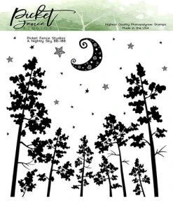 Picket Fence Studios - A Nightly Sky 6x6 Inch Clear Stamps