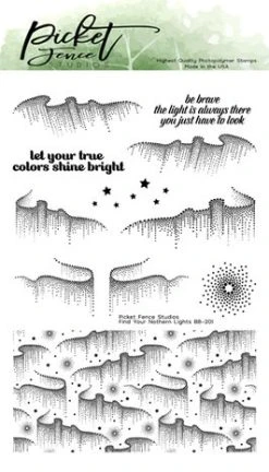 Picket Fence Studios - Find Your Northern Lights 4x6 Inch Clear Stamps
