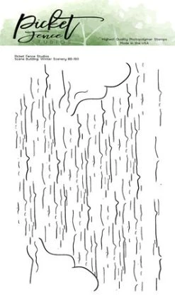 Picket Fence Studios - Scene Building: Winter Scenery 4x6 Inch Clear Stamps