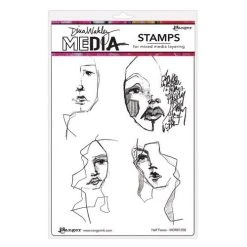 Ranger Dina Wakley MEdia Stamps Half Faces
