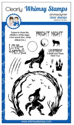 Whimsy Stamps - Howling Night Clear Stamps